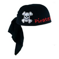 Black Pirate Scarf Hat w/ Custom Screen Printed Imprint